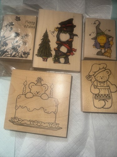 Lot of Arts Crafts Stuff ￼wood Stamps Tools Stickers Inc X26