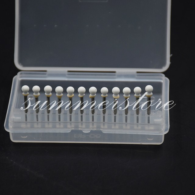 RD1 Round 12 Pcs Dental White Stone Porcelain Resin Handpiece Polishing