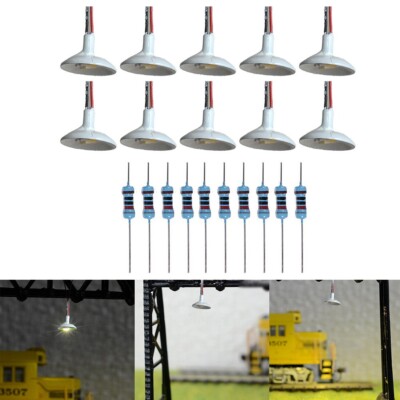10pcs��Street Lights �� L'��OO HO Scale Street Lights �� LED White Ceiling Lights