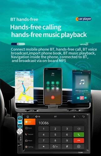 Android Car Stereo Radio Bluetooth Touch Screen For FM Player Auto Apple Carplay - Bild 11 von 22