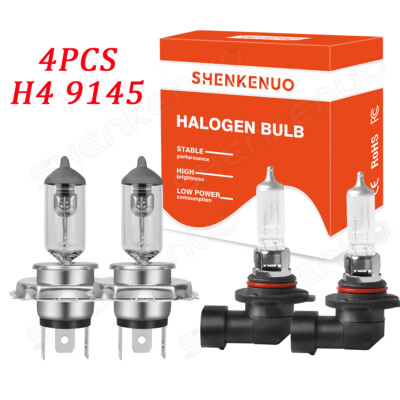For Pontiac Vibe 2003-2008 4x Halogen Headlight Hi/Lo + Fog Light Bulbs Kit