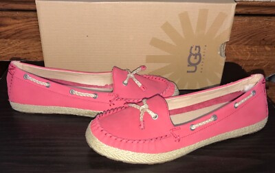 UGG Women's Chivon Nubuck Moccasins Shoes US 11/EU 42 Tomato Soup NIB