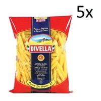 5X Pasta Divella 100% Italienisch N° 27 Penne Ziti Rigate 500G