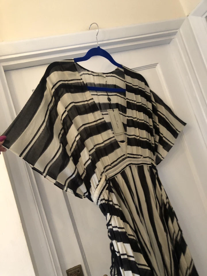 New By Malene Birger Multi Coloured Floral 100% Silk Midi Summer Dress,40/14 - Image 2 of 4