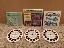 Sawyer's View Master lot of 3 reels Pinocchio Lady and Tramp Snow White vintage