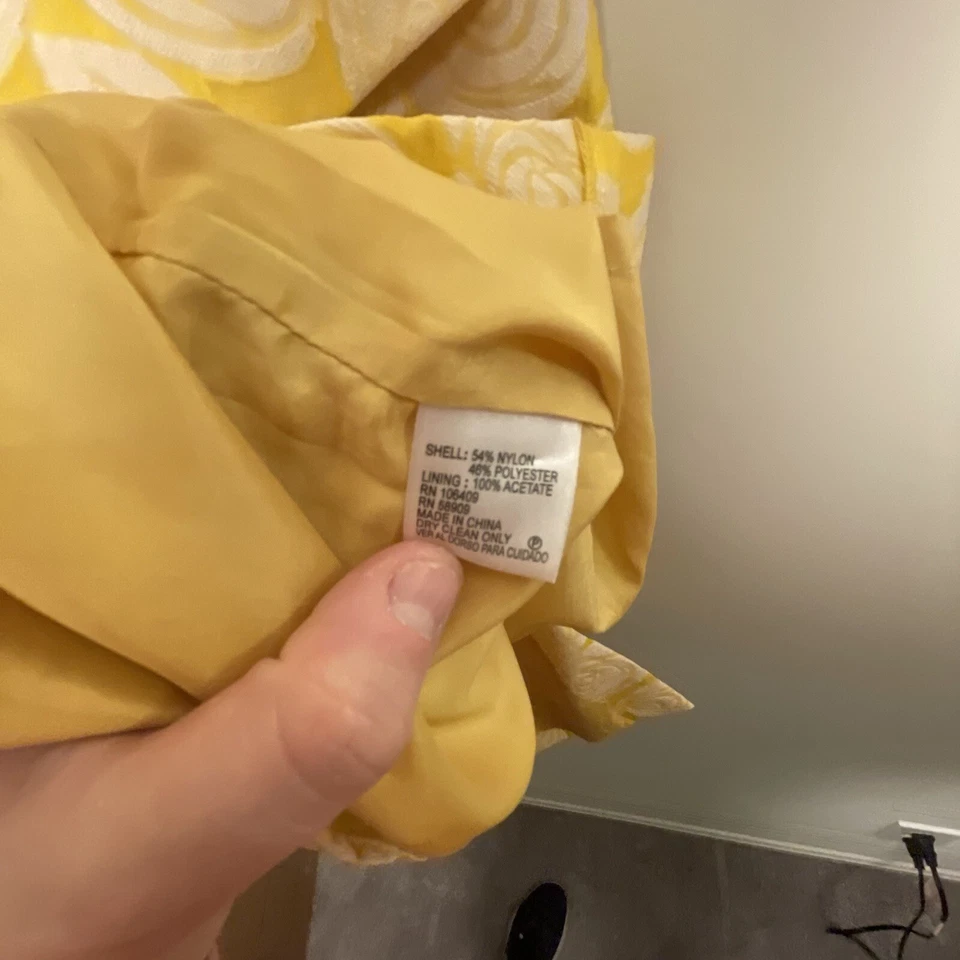 Antonio Melani Yellow Dress With cream roses Professional And fun Peplum Dress - Image 4 of 4