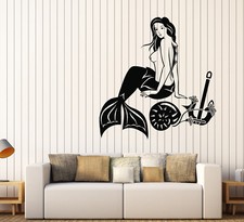 Vinyl Decal Wall Sticker Marine Design Mermaid Shell Anchor n426 