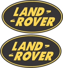 2  LAND ROVER  decals Black & Yellow