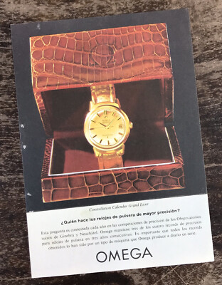Omega Vintage 50er Jahre Werbung Sternbild Kalender Grand Deluxe Gold 18K /