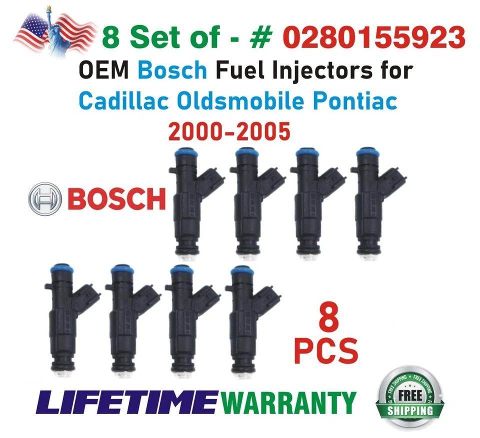 Inyectores de combustible Bosch x8 mejor actualización OEM para Cadillac y Oldsmobile V8 2000-2005 Foto 2 de 4