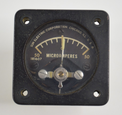 #ad Sun Electric Corp. Microamperes Panel Meter Gauge 1R1607 1 3 4quot; Square $26.99