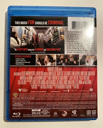 Blu Ray Ocean's 8 Sandra Bullock, Cate Blanchett, Anne Hathaway W/Case VG - Picture 2 of 5