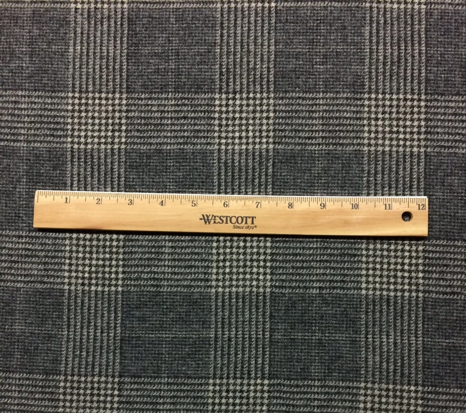 BALLARD DESIGNS GLENN CHARCOAL PLAID HOUNDSTOOTH WOOL FABRIC BY THE YARD 54"W - Image 2 of 4