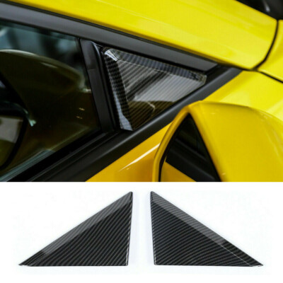 Side Window Front Triangle Cover Trim For Chevrolet Camaro 2010-15 Carbon Fiber