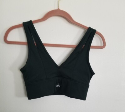 alo yoga ブラカップ XS Alo Yoga XS United Long Bra hunter green padded keyhole front | eBay