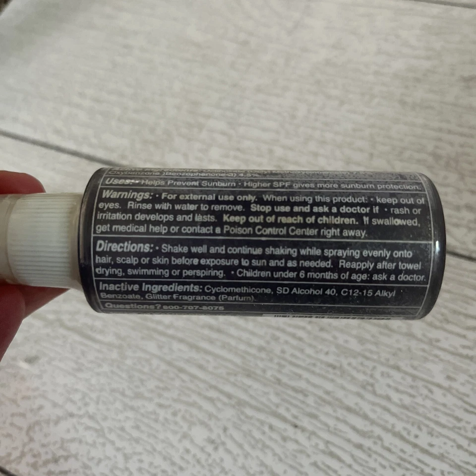 Vintage Sungirl Brand Sparkle Head Glitter SPF 15 Hair Spray Sun Protect NOS - Image 4 of 4