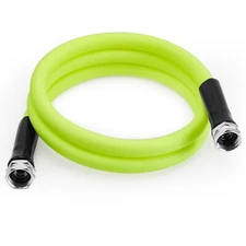 Short Garden Hose 5/8 in x 6 ft with Swivel Grip Handle and Aluminum Fittings