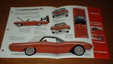 1962 Ford Thunderbird Convertible Spec Sheet Brochure Info Photo 61 62