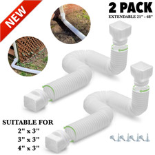 Extension 21"-60" Flex Drain Downspout Rain Gutter Pipe Spout Connector 2 Pack