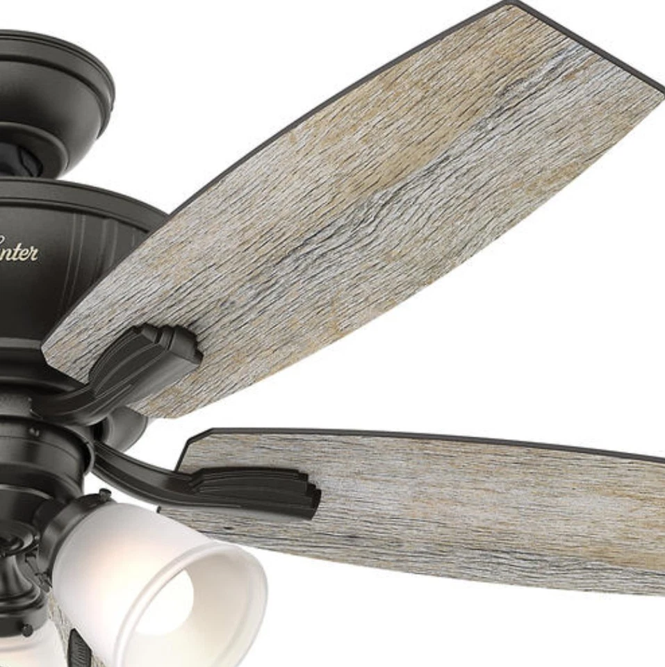 48" Barnwood Noble Bronze LED Light Ceiling Fan Rustic Modern Farmhouse 3 Mount - Image 4 of 4