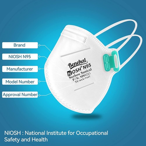 20Pcs Disposable N95 NIOSH Approved Particulate Respirator Face Mask KN95 Cover - Picture 7 of 8