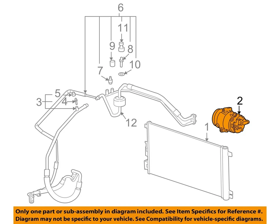 Used A/C Compressor fits: 2008 Pontiac G6 3.5 Grade A Foto 3 de 4