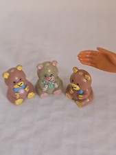 Miniature Dollhouse 3 BROWN TEDDY BEAR TOYS for Baby Doll Nursery Barbie
