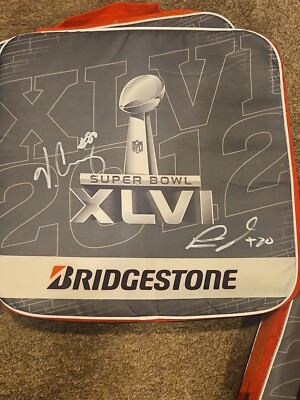 victor cruz prince amukamara signed super bowl xlvi seat cushion sb 46 giants ny
