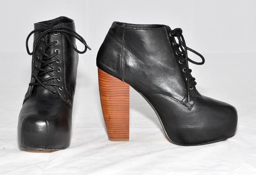 Shubar Black Genuine Leather LaceUp 