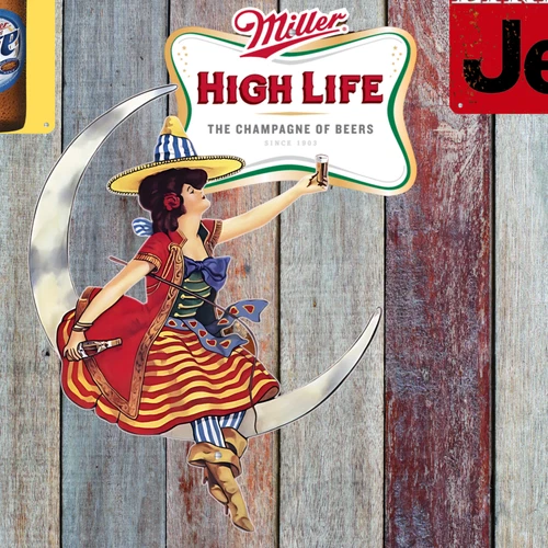 Vintage Style Miller High Life Beer Metal Sign Game Room Man Cave Bar 15.5x12