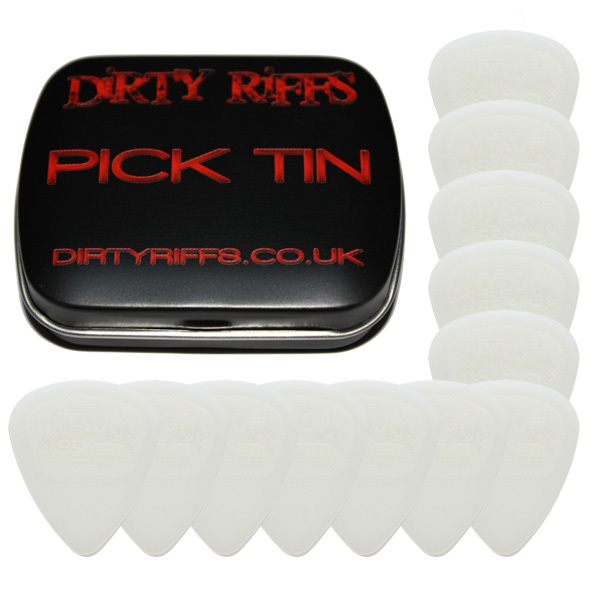 12 x Dunlop Nylon Glow Guitar Picks / Plectrums - 0.53mm In A Handy Pick Tin