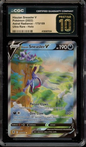 Pokemon Hisuian Sneasler V Astral Radiance Full Alt Art #175 CGC 10 Pristine