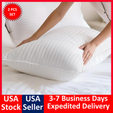 Pack of 2 Bed Pillows Quilted HOTEL QUALITY Down Alternative Gusseted Pillow