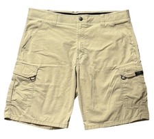 Wrangler Outdoor Shorts Mens 38 Ripstop Cargo Elastic Stretch Pockets Khaki Tan