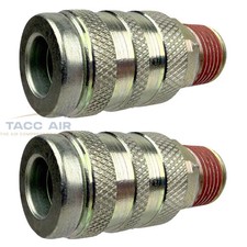 2 PC Industrial M style Air Compressor Quick Connect Coupler 3/8" NPT Male Steel