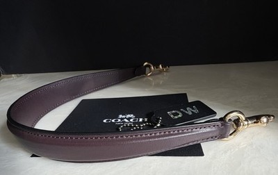 NEW COACH LEATHER SHORT STRAP MAHOGANY BROWN 20 display picture 2