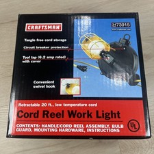 New Craftsman Retractable 20ft Cord Reel Work Light Low Temperature Cord 3473915