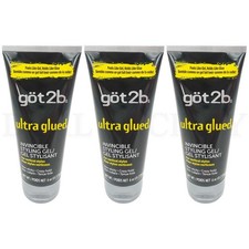 got2b Ultra Glued Invincible Extra Strong Hold Hair Gel 6oz Lot of 3