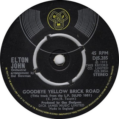 Elton John - Goodbye Yellow Brick Road - Used Vinyl Record 7 - G12170z