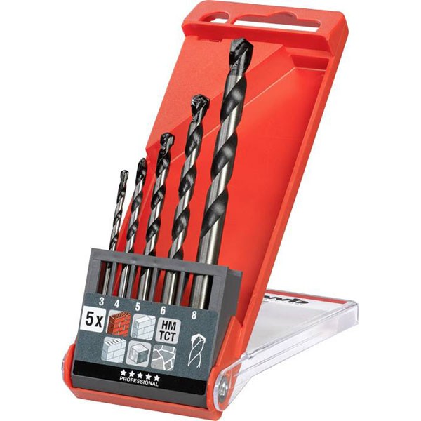 kwb Concrete Twist Drill Bit set 5-piece Hammer-proof ISO 5468