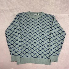 Vintage Knitted Jumper Abstract Patterned Grandad Knit Sweater Men's Xl