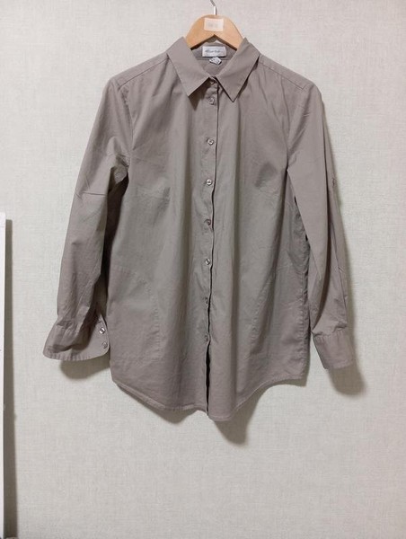 Women Peter Hahn Shirt Beige Cotton L