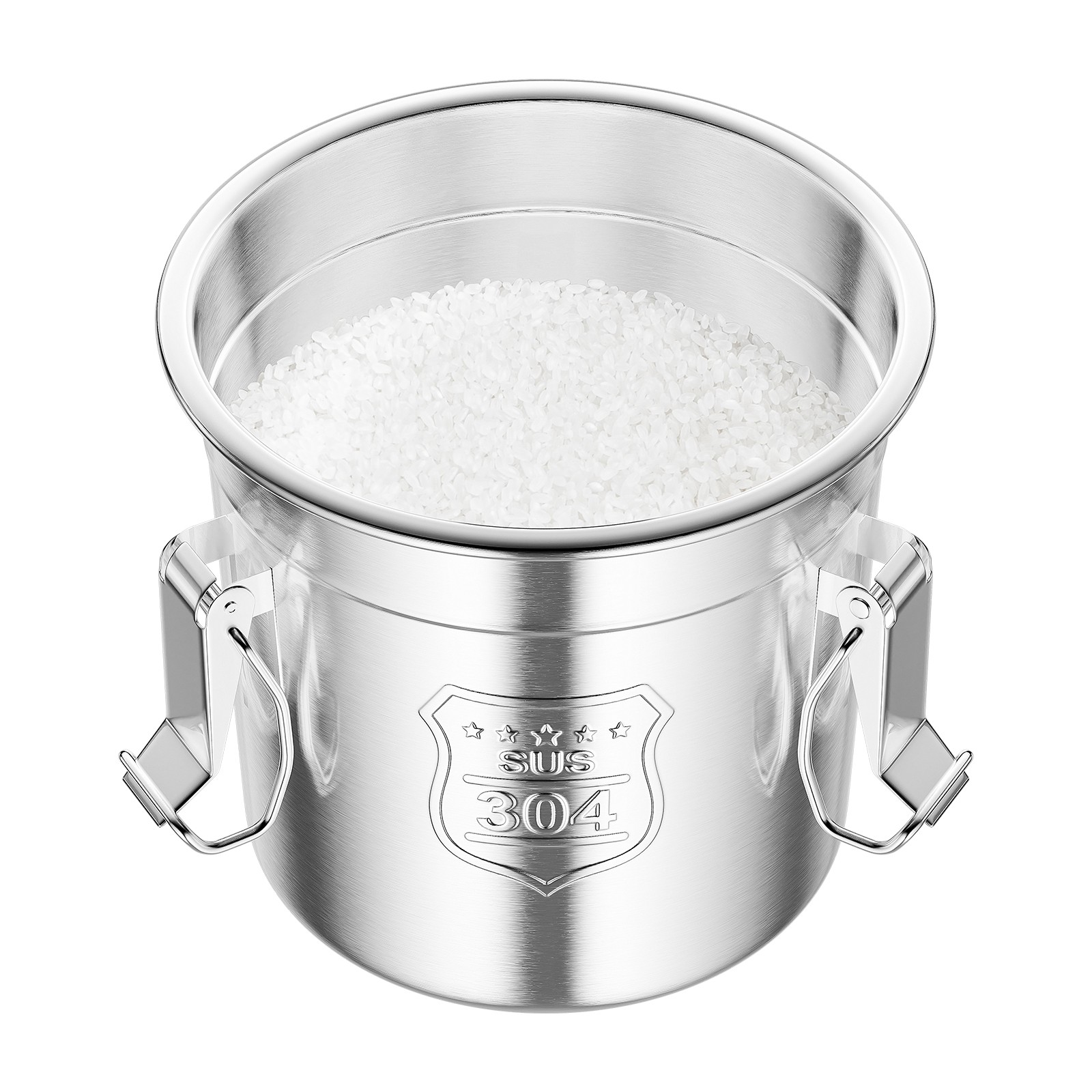 Cereal Container Kitchen Stainless Steel Food Flour Oil Storage Bucket Canister