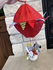 OO Ikea Nursery Hot Air Balloon Hanging Decoration 3d With Plush in basket 20"