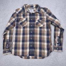 VTG Levi Strauss Shirt Mens Large Button Up Plaid Western Pearl Snap Long Sleeve