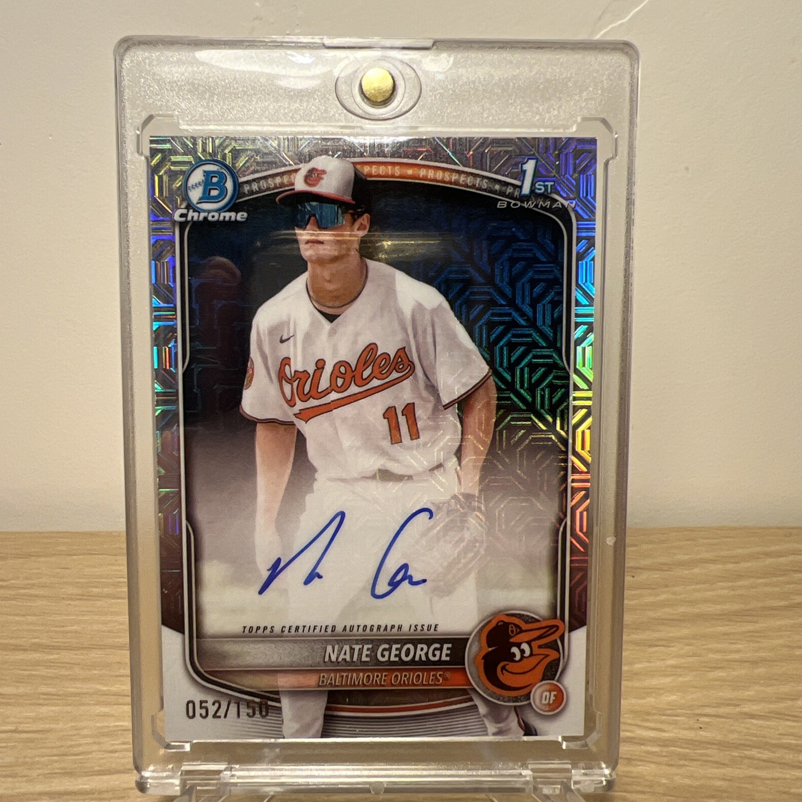 2025 BOWMAN CHROME 1ST CHOICE HTA REFRACTOR NATE GEORGE AUTO /150