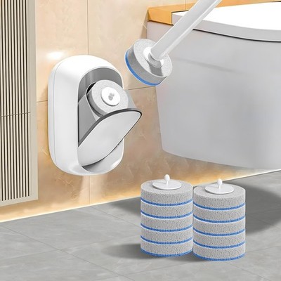Disposable Toilet Brush Wand, Wall Mounted Toilet Cleaner Kit with Holder, 12...