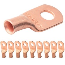SELTERM 10pcs 8 AWG 1/4" Stud Wide Pad Battery Lugs, Heavy Duty Wire Lugs, ...