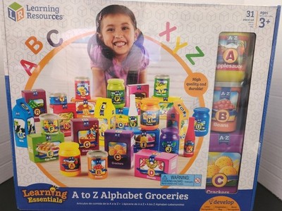Learning Resources A to Z Alphabet Groceries: 31  Pieces for Learning and Play 