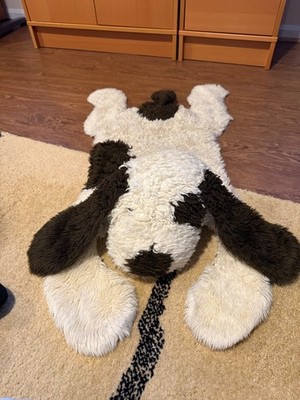 Vintage 1997 Manhattan Toy Co Giant Spotted Dog Mat Plush Rug 40'' Puppy